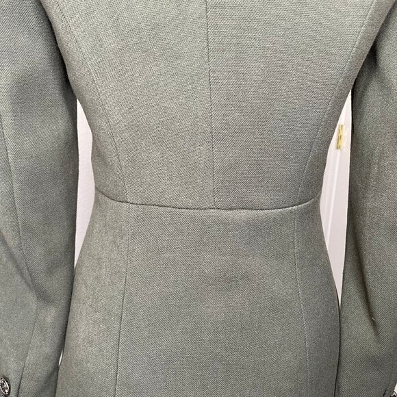 Forever 21 Army Military Green Asymmetrical Lined Jacket Blazer Coat Size Small - Picture 4 of 9